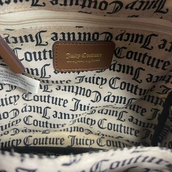 Juicy Couture Nylon mauve roses and green leaf prints mini backpack brown trims. main image 12